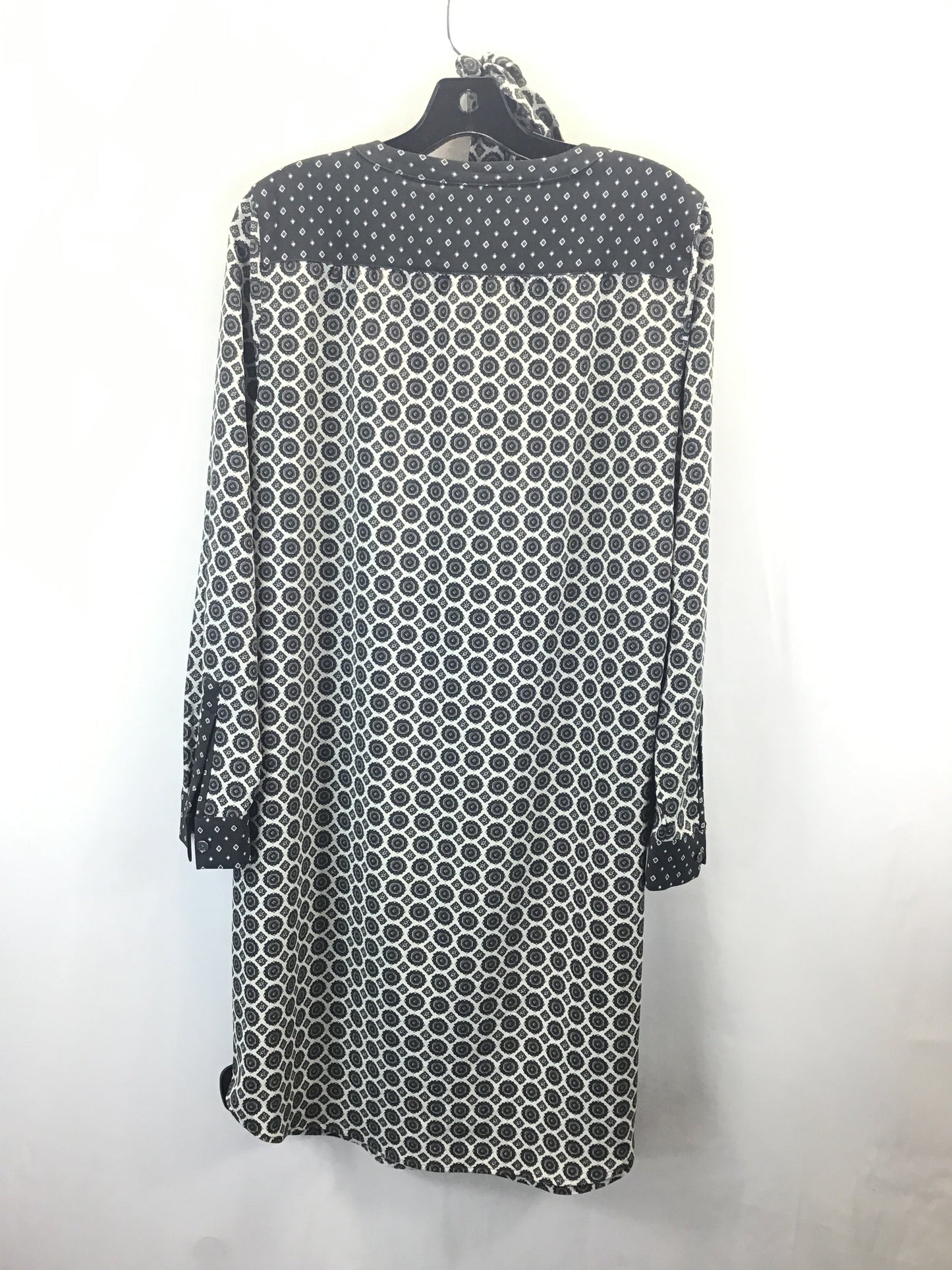 Dress Casual Midi By Loft In Grey & White, Size: M