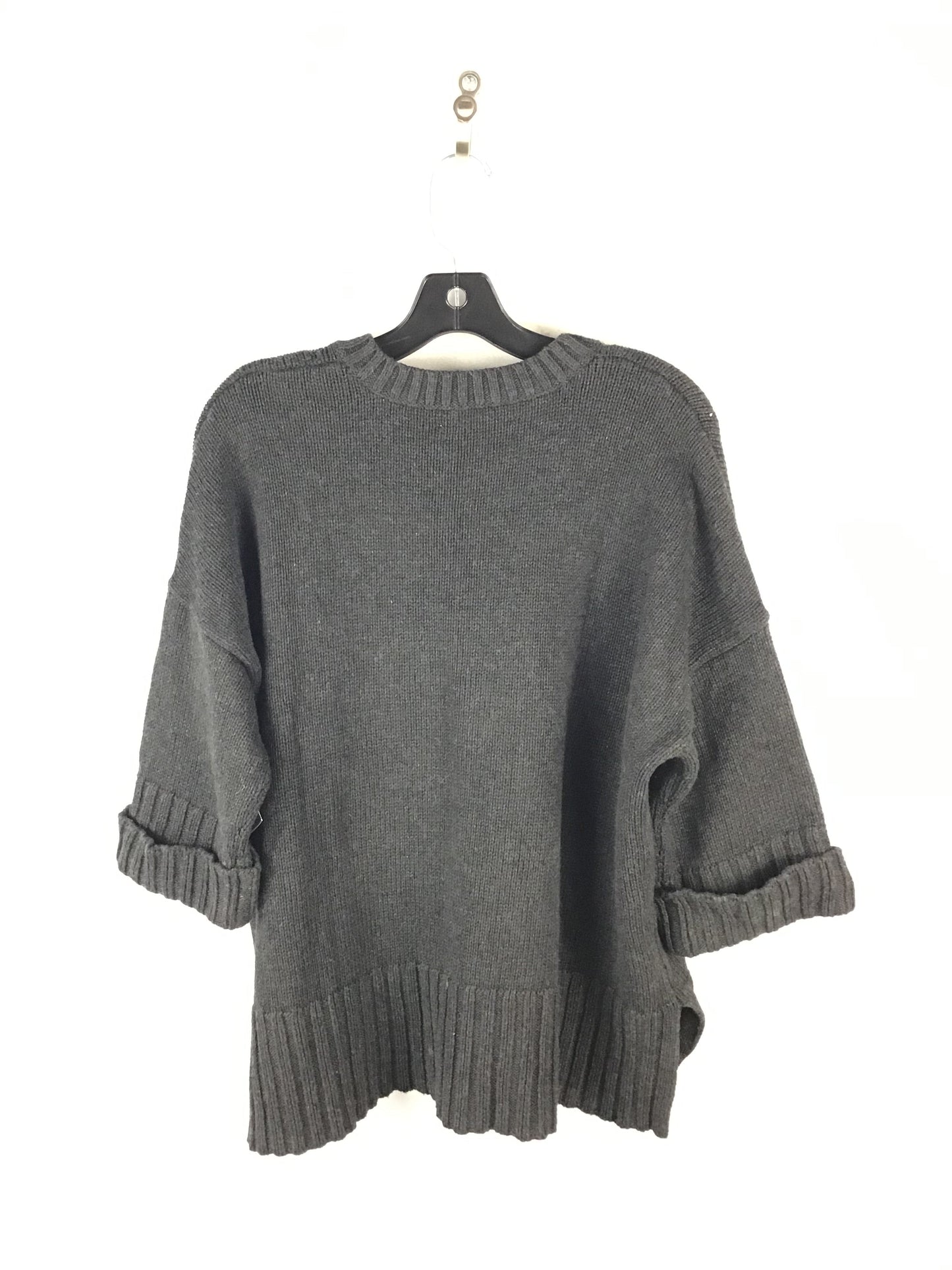 Sweater Short Sleeve By Loft In Grey, Size: M