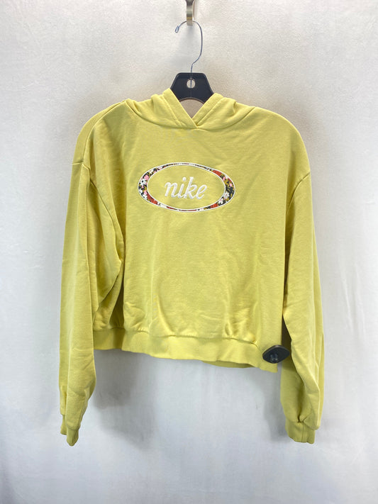 Athletic Sweatshirt Hoodie By Nike In Yellow, Size: M