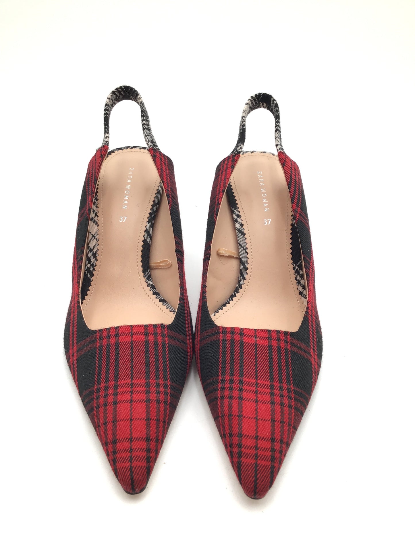 Shoes Heels Kitten By Zara In Plaid Pattern, Size: 6.5