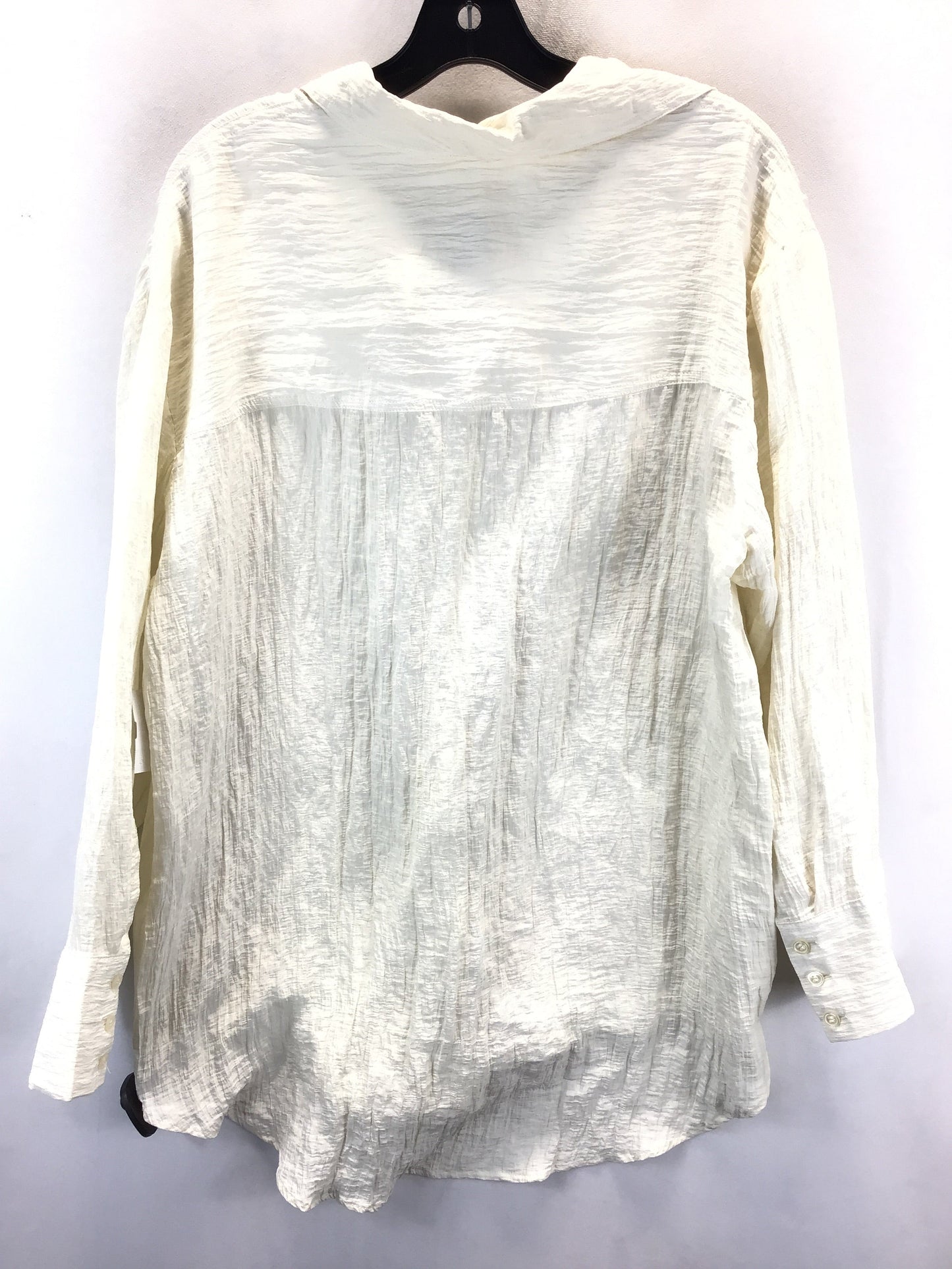 Blouse Long Sleeve By H&m In Cream, Size: L