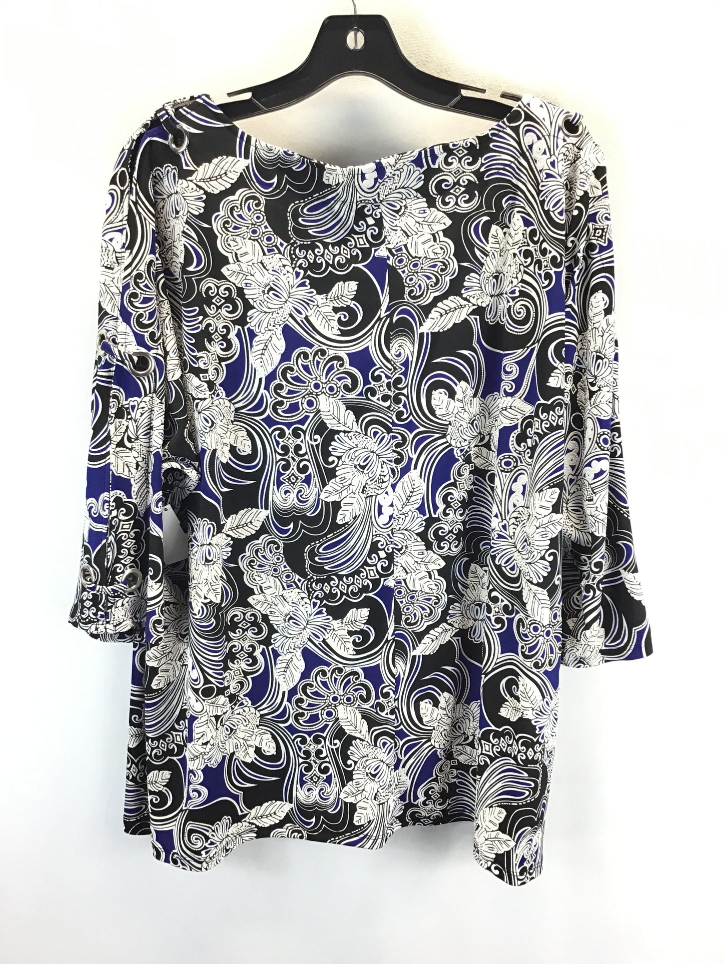 Top 3/4 Sleeve By Avenue In Black & Blue, Size: 18