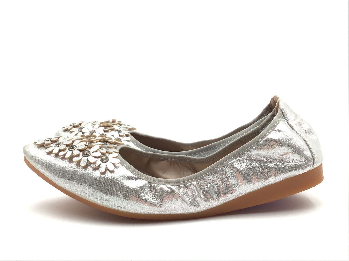 Shoes Flats By Clothes Mentor In Silver, Size: 8.5