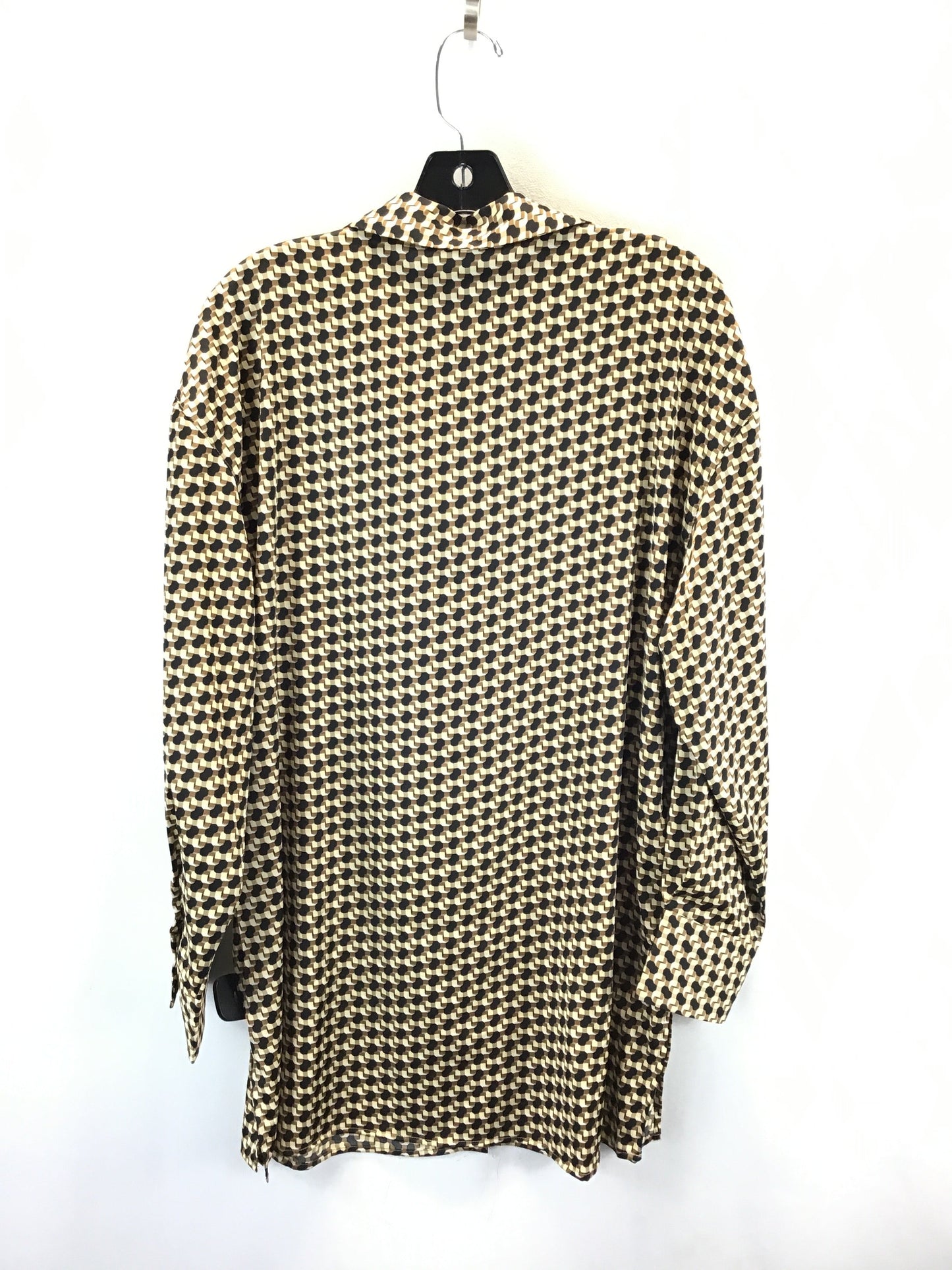 Top Long Sleeve By Carolina Belle In Geometric Pattern, Size: L