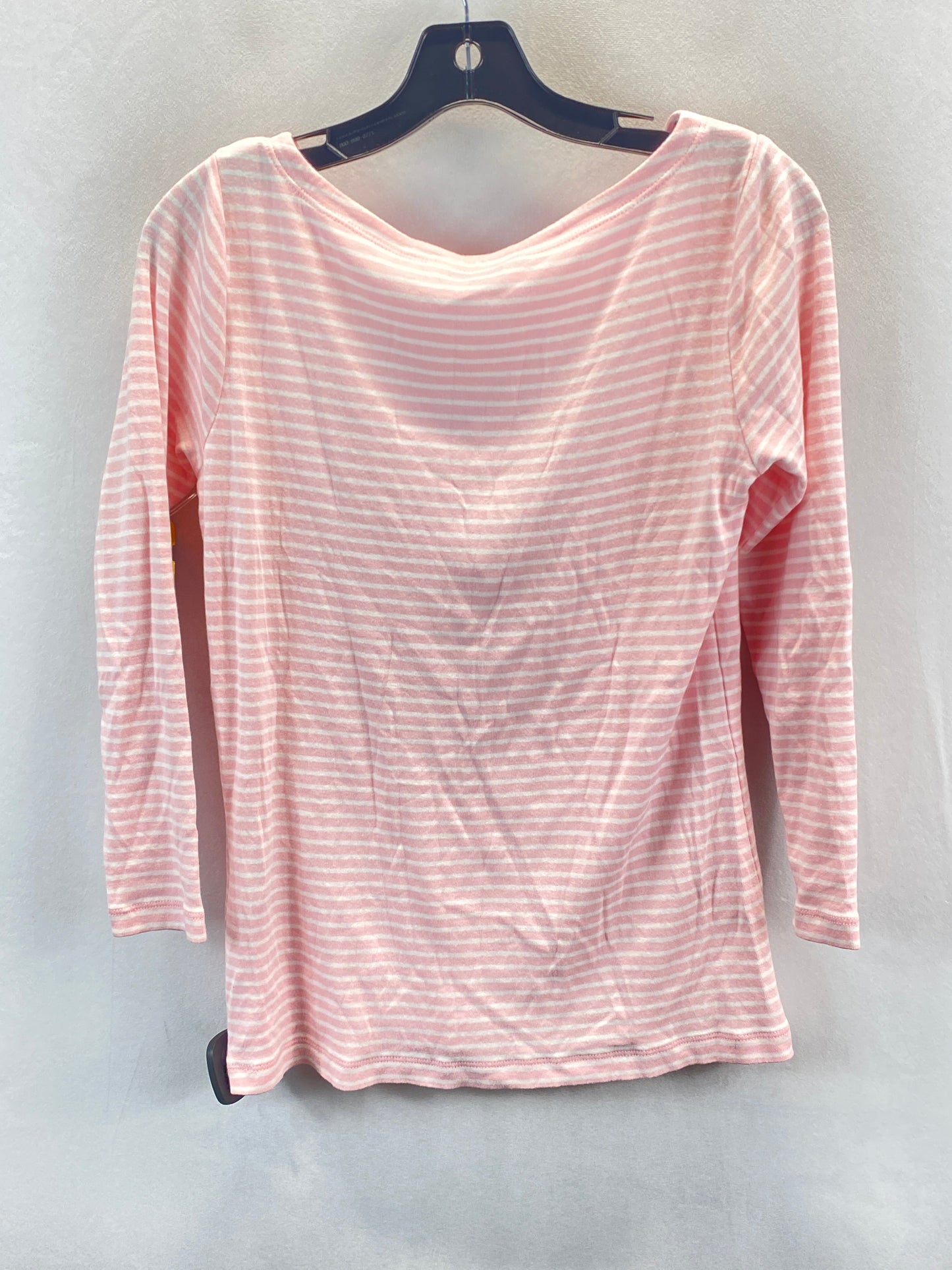 Top Long Sleeve By Vineyard Vines In Pink & White, Size: M