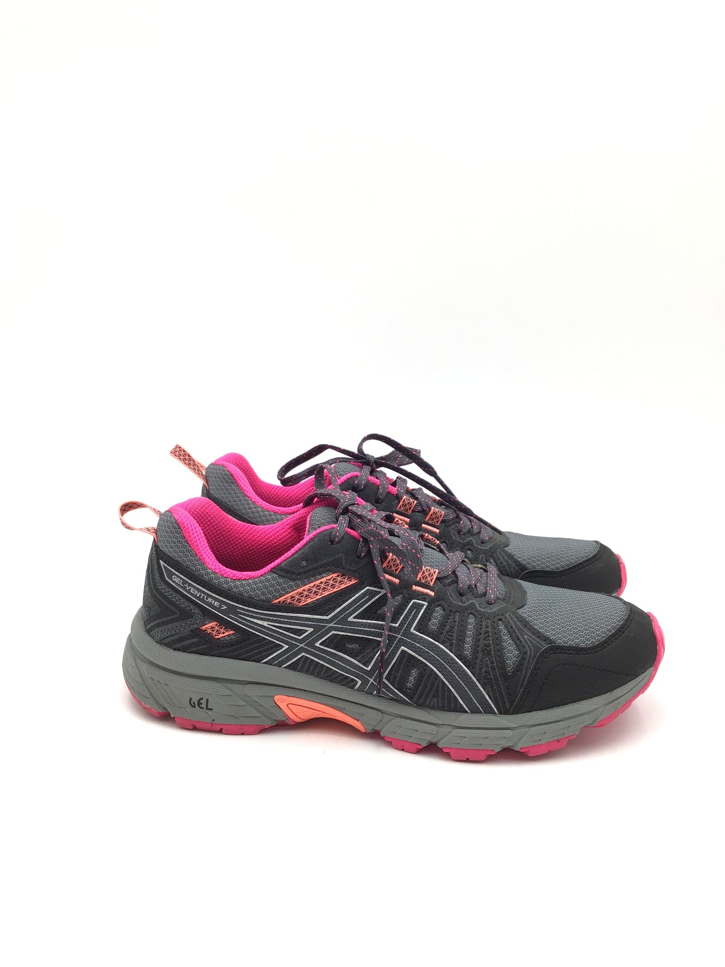 Shoes Athletic By Asics In Grey & Pink, Size: 8