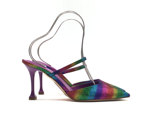 Rainbow Print Sandals Designer Marc Fisher, Size 11