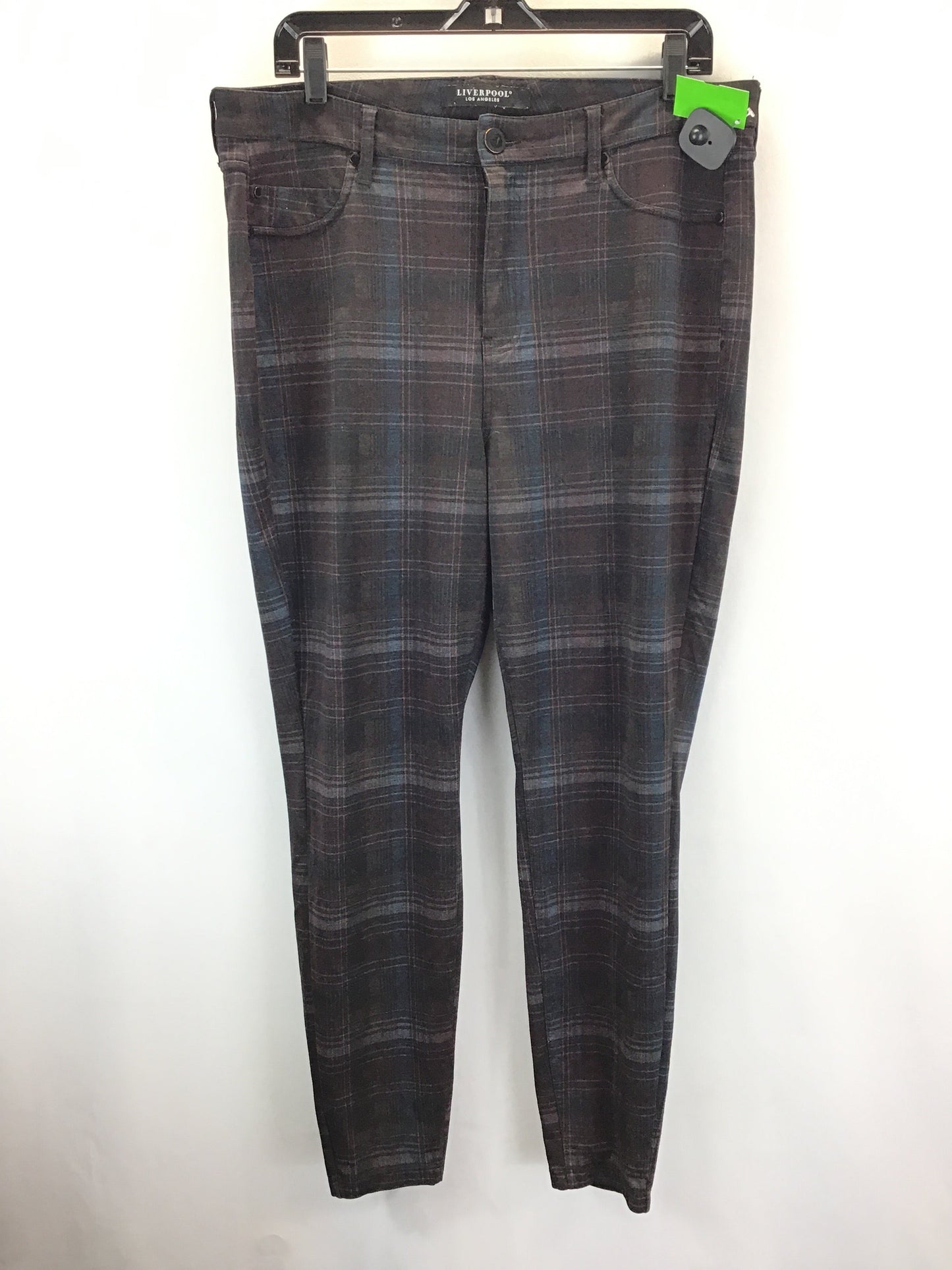 Pants Cropped By Liverpool In Plaid Pattern, Size: 16