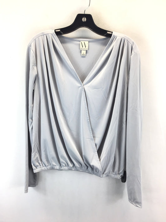 Blouse Long Sleeve By Worthington In Grey, Size: M