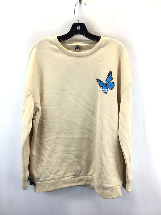 Sweatshirt Crewneck By Shein In Tan, Size: M