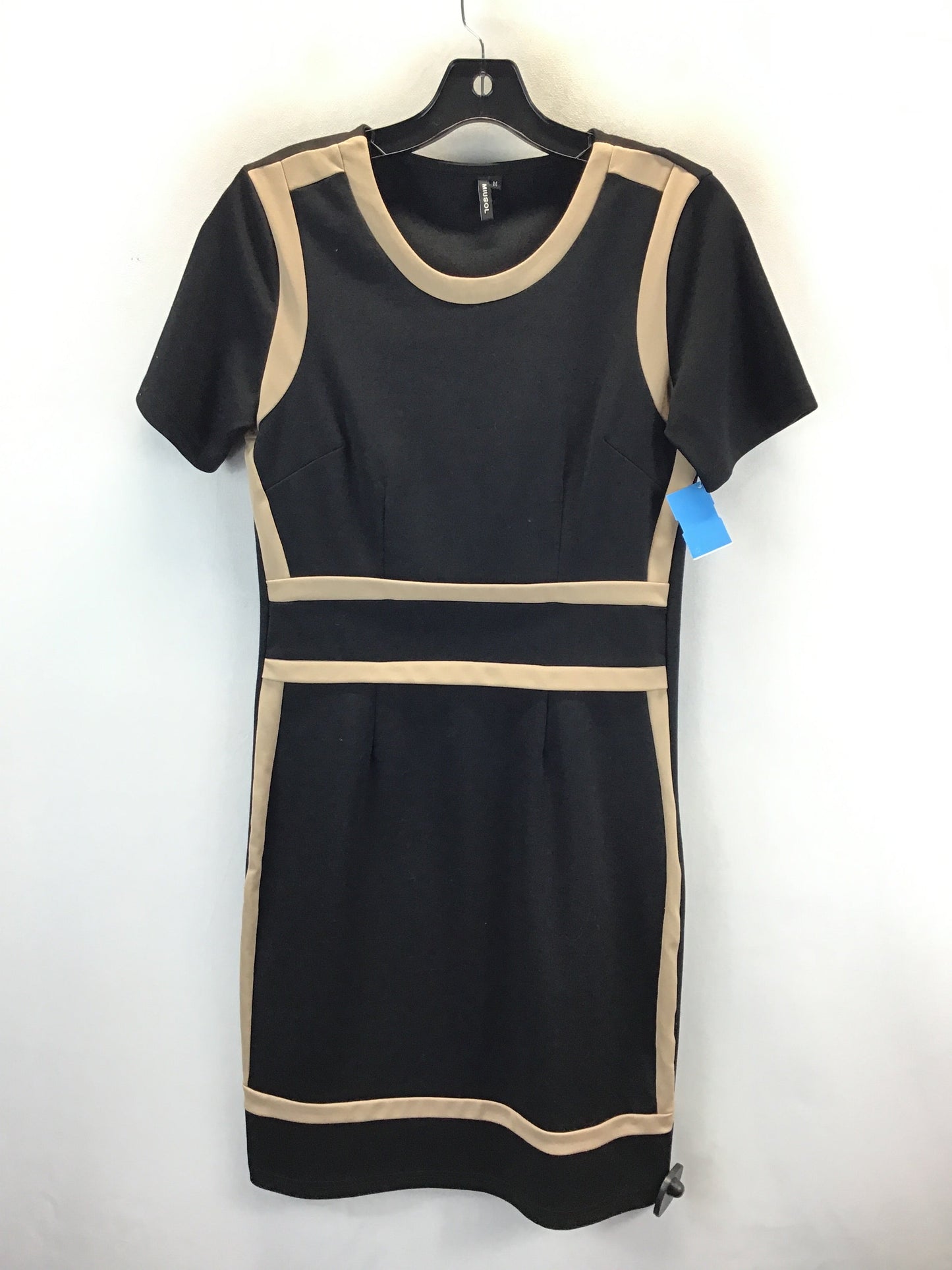 Dress Casual Midi By Clothes Mentor In Black & Cream, Size: M