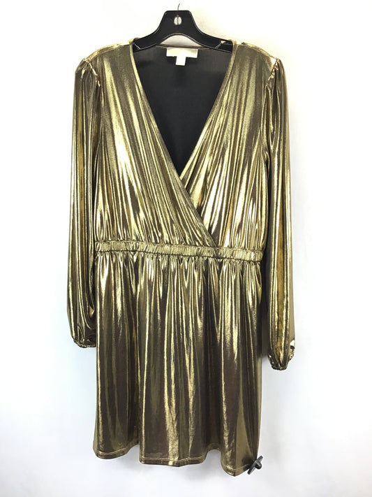 Dress Party Short By Michael Kors In Gold, Size: L