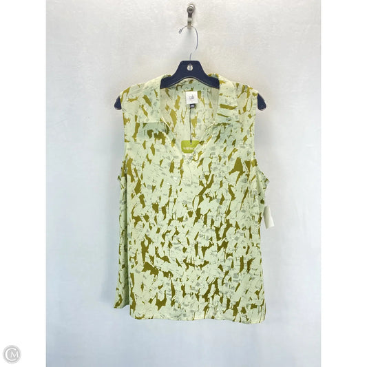 Top Sleeveless By Cabi In Green & Grey, Size: L