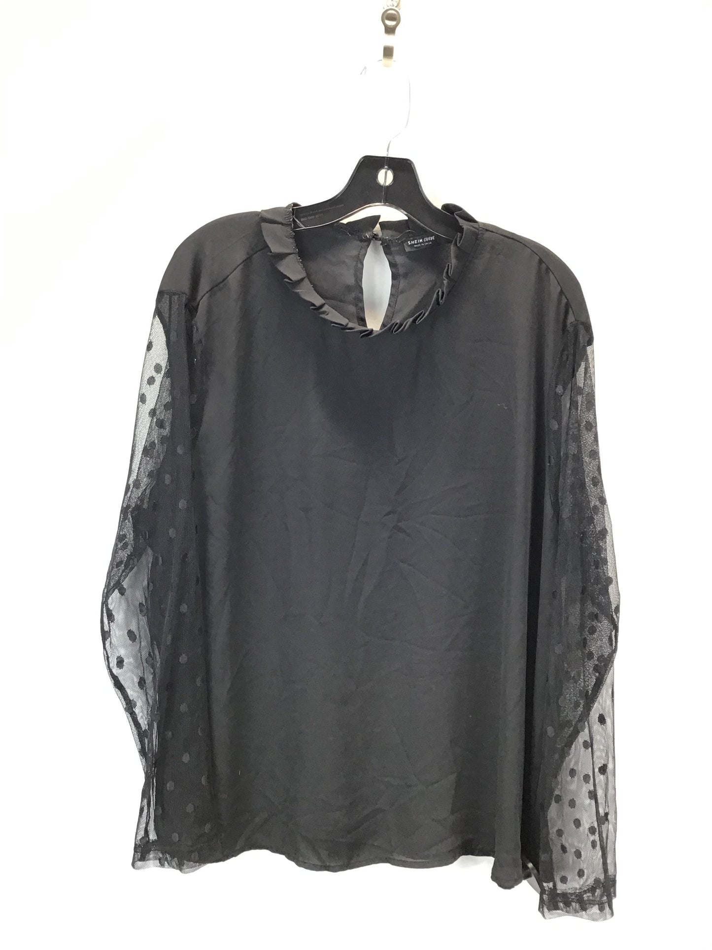 Top Long Sleeve By Shein In Black, Size: 3x