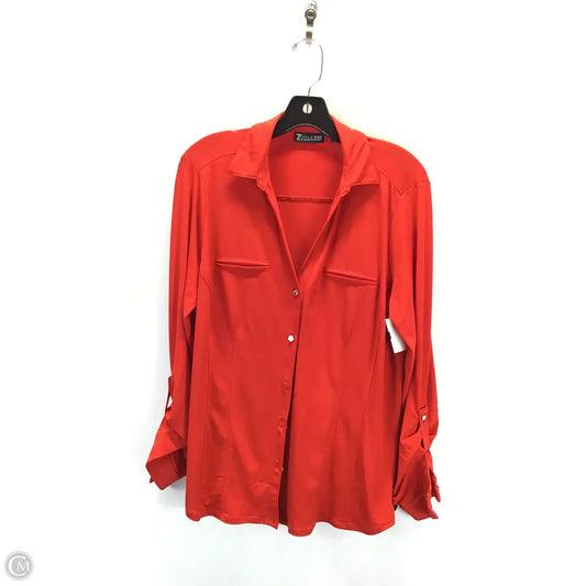 Top Long Sleeve By New York And Co In Red, Size: L