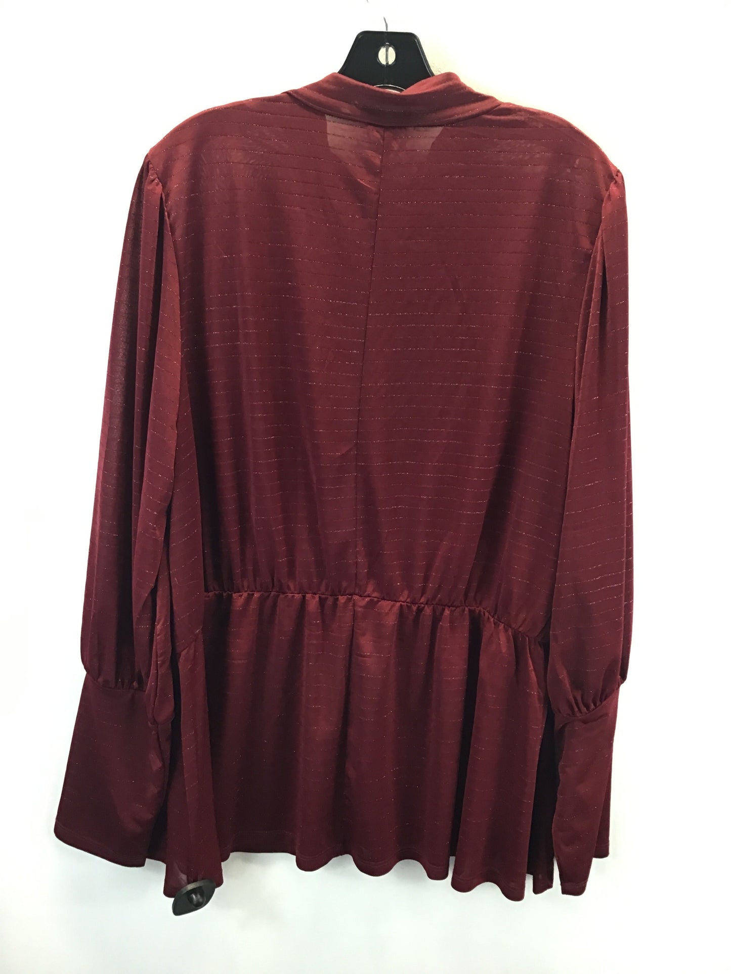 Blouse Long Sleeve By Lane Bryant In Red, Size: 22womens