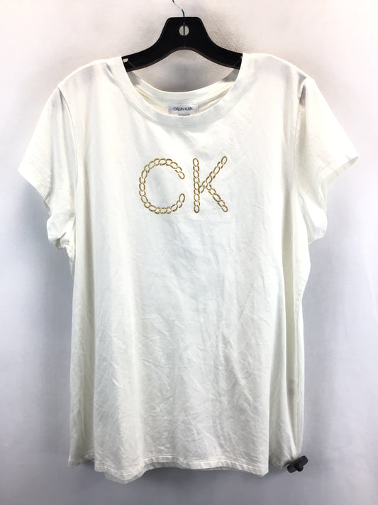 Cream Top Short Sleeve Calvin Klein, Size Xl