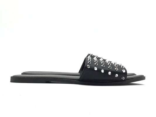 Black Sandals Flats Qupid, Size 10