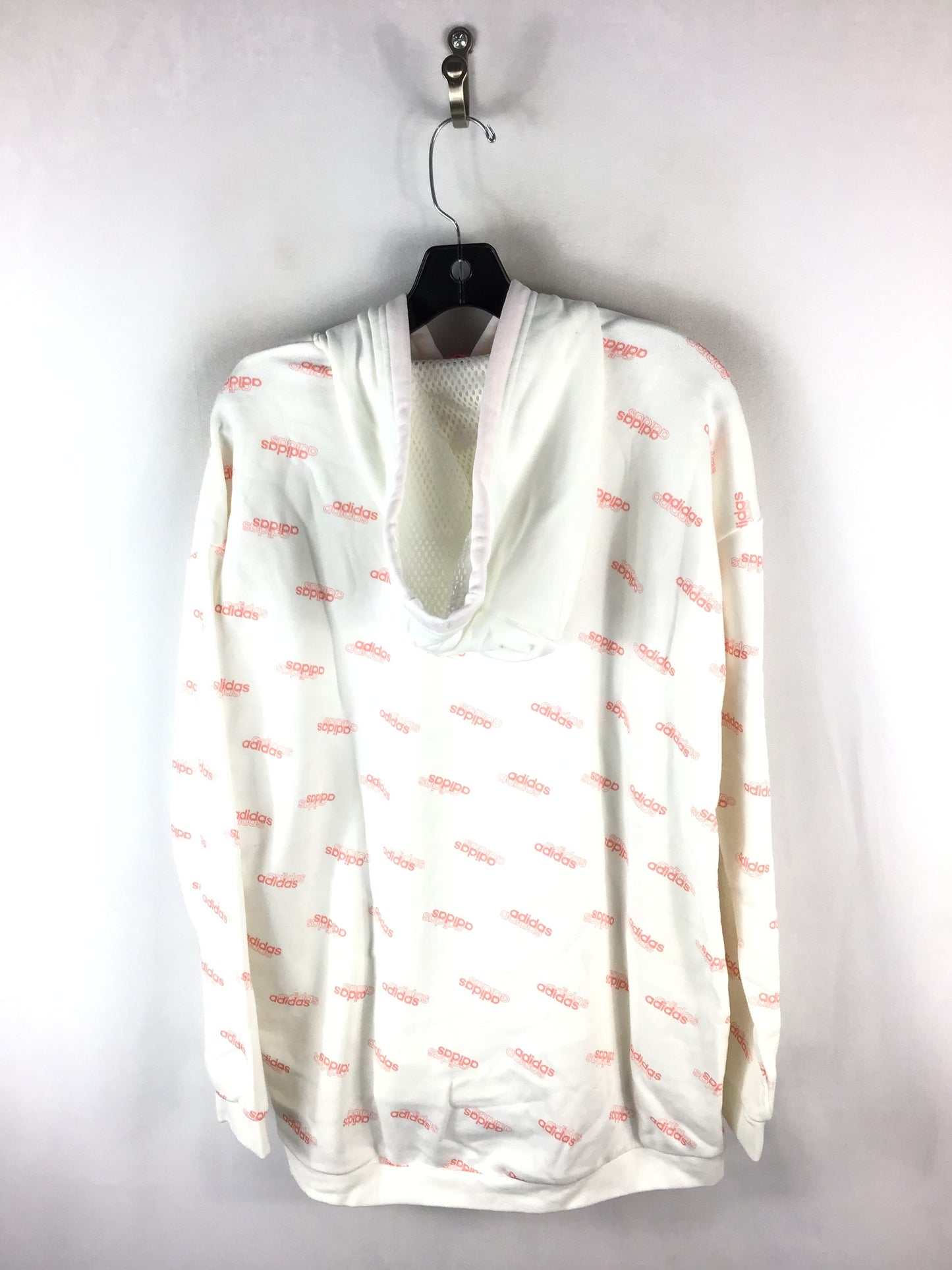 Sweatshirt Hoodie By Adidas In Pink & White, Size: L