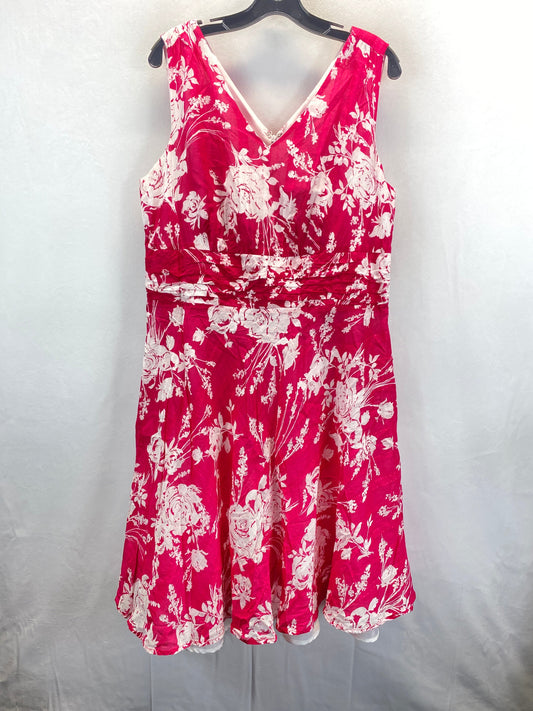 Pink & White Dress Casual Short Robbie Bee, Size 14