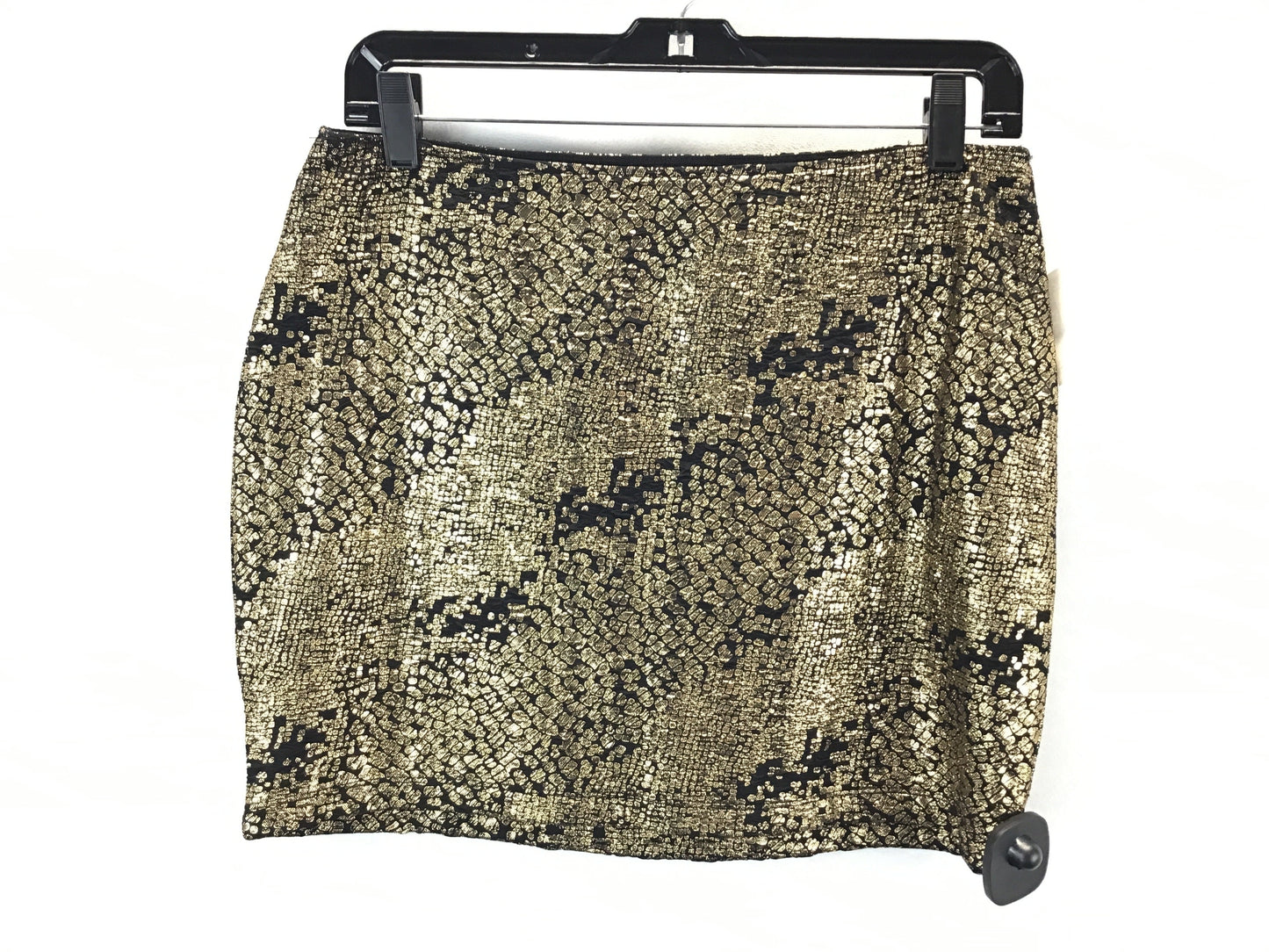 Skirt Mini & Short By Clothes Mentor In Black & Gold, Size: L