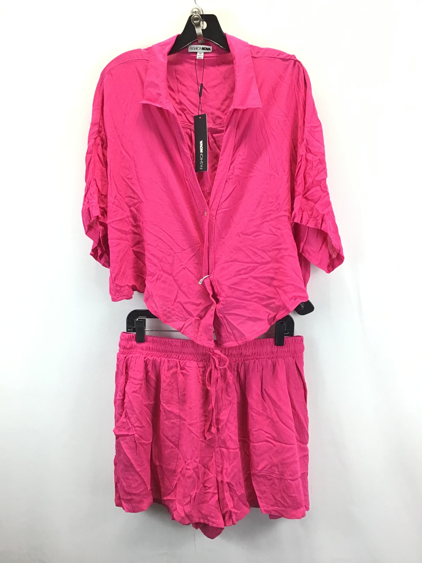 Pink Shorts Set Fashion Nova, Size 1x