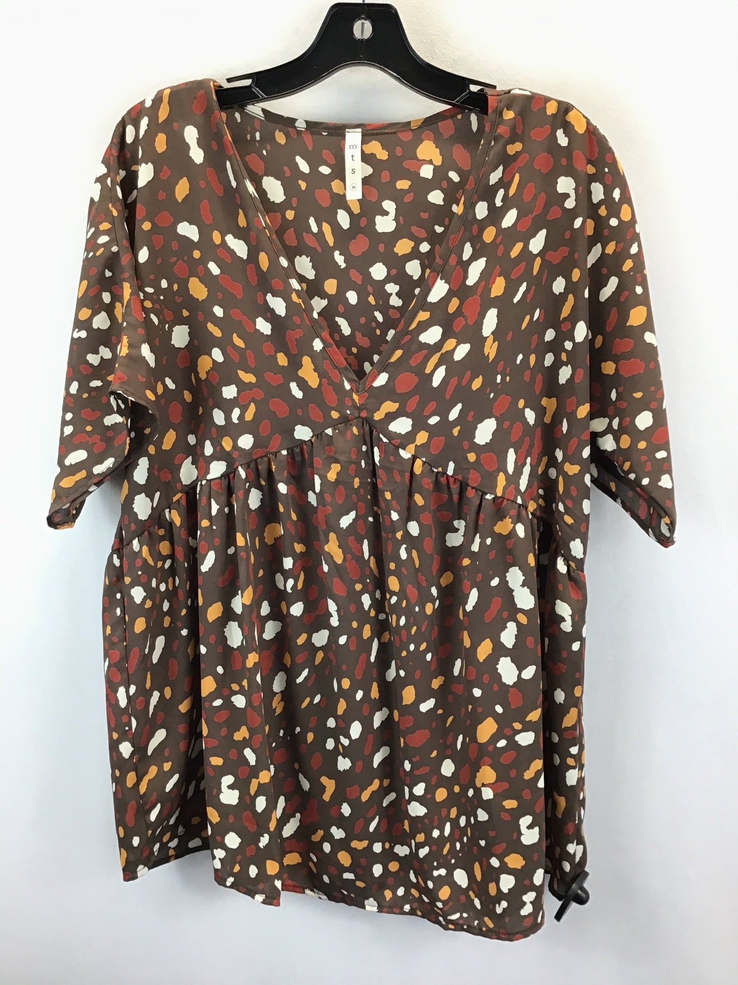 Brown Top Short Sleeve Mts, Size M