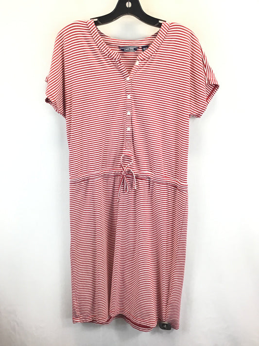 Striped Pattern Dress Casual Midi Lands End, Size M