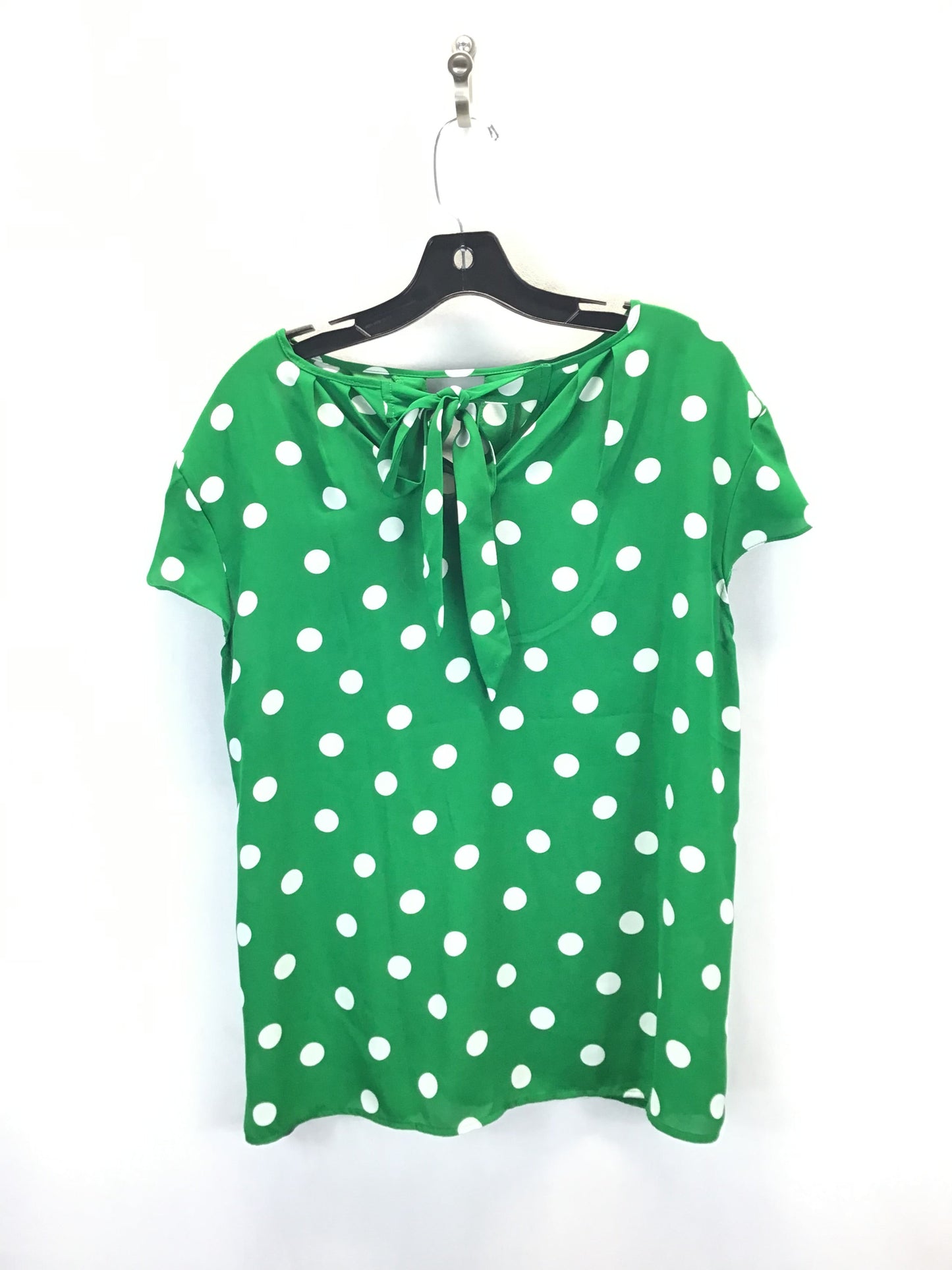 Top Short Sleeve By New York And Co In Green & White, Size: L