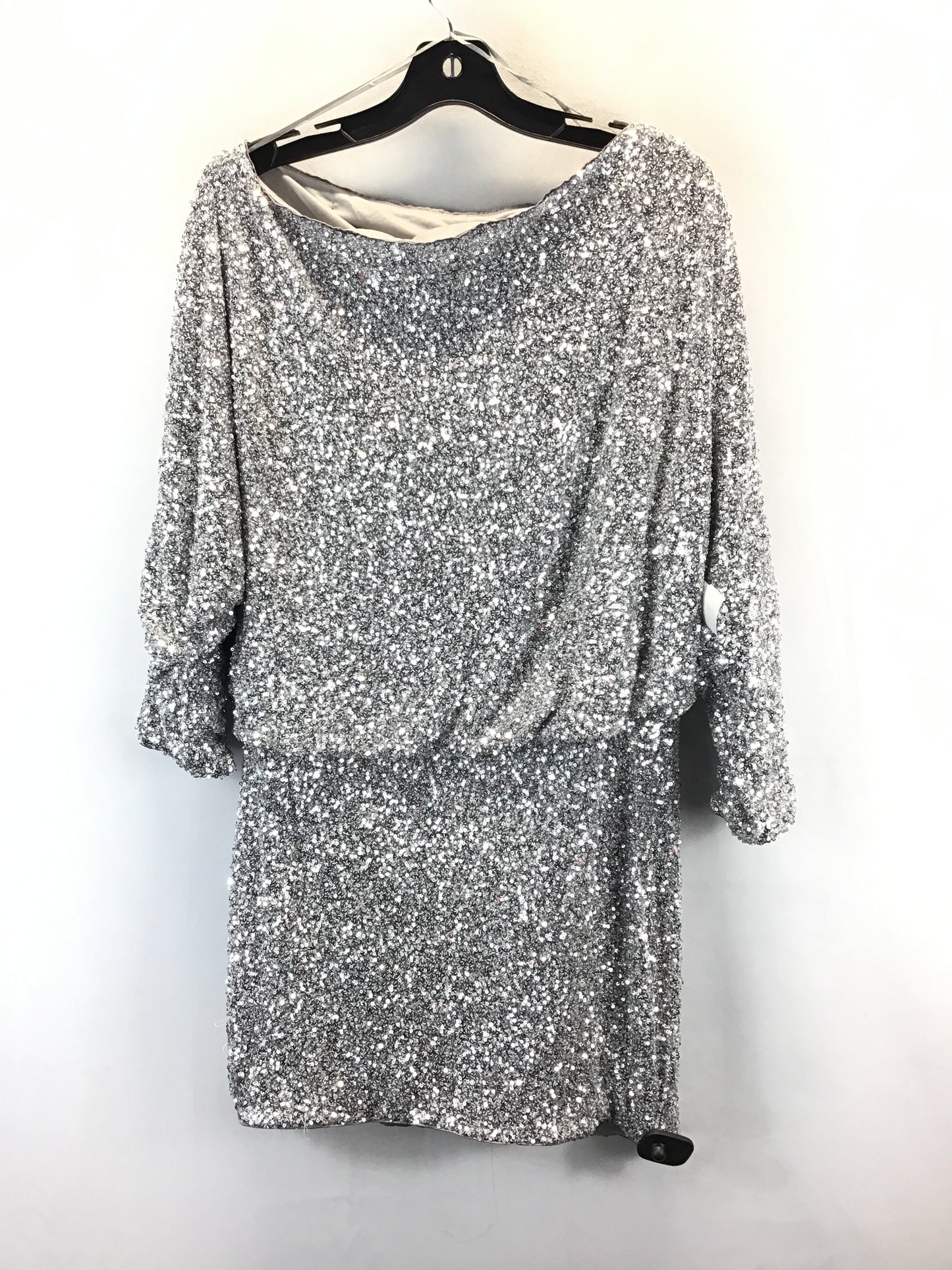 Dress Party Midi By Fashion Nova In Silver, Size: Xl