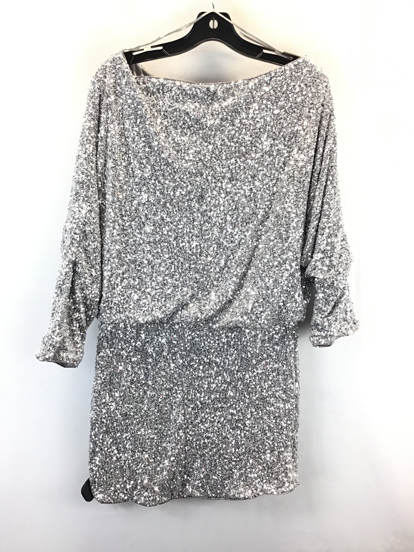 Dress Party Midi By Fashion Nova In Silver, Size: Xl