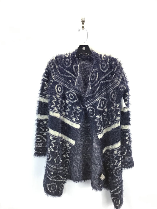 Cardigan By Clothes Mentor In Blue & Cream, Size: Xs