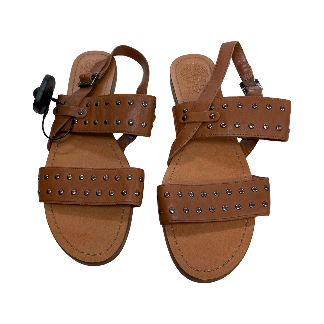 Sandals Flats By Vince Camuto In Brown, Size:8