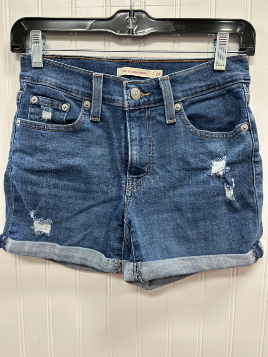 Shorts By Levis In Blue Denim, Size:0