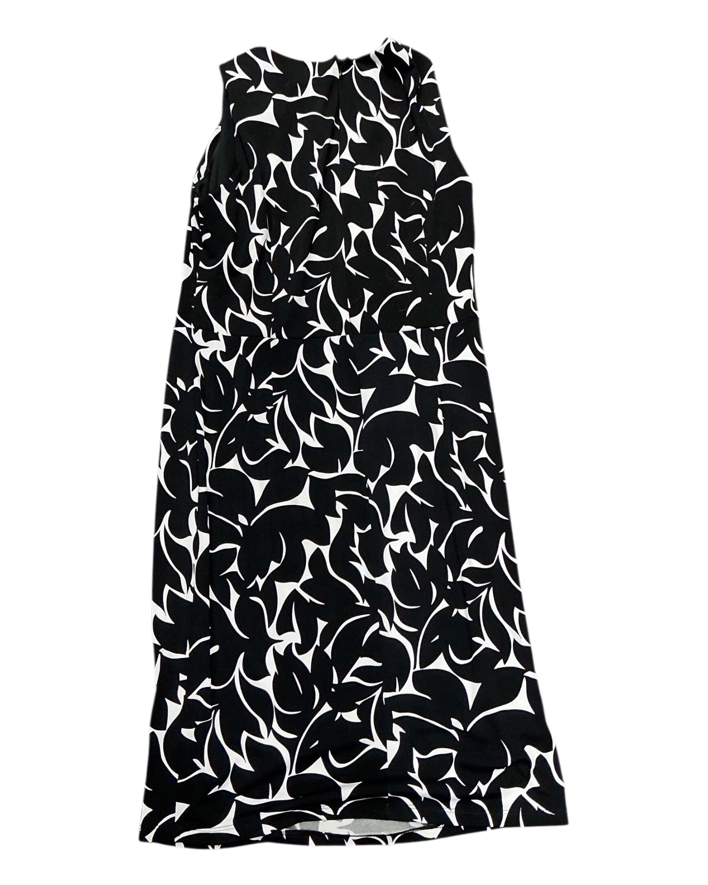 Dress Casual Midi By Msk In Black & White, Size:12