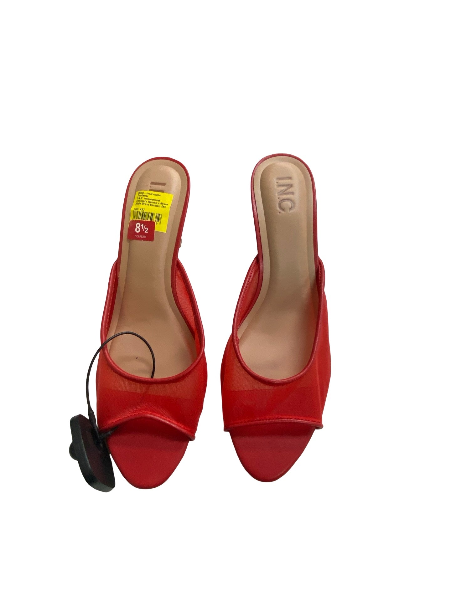 Sandals Heels Kitten By Inc In Red, Size:8.5