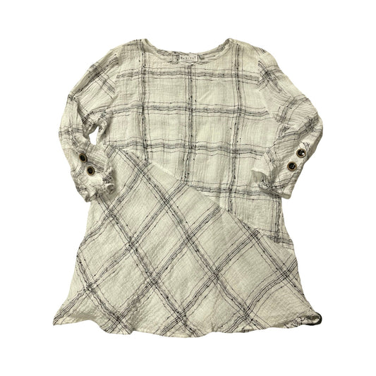 Top 3/4 Sleeve By Habitat In Black & White, Size:L