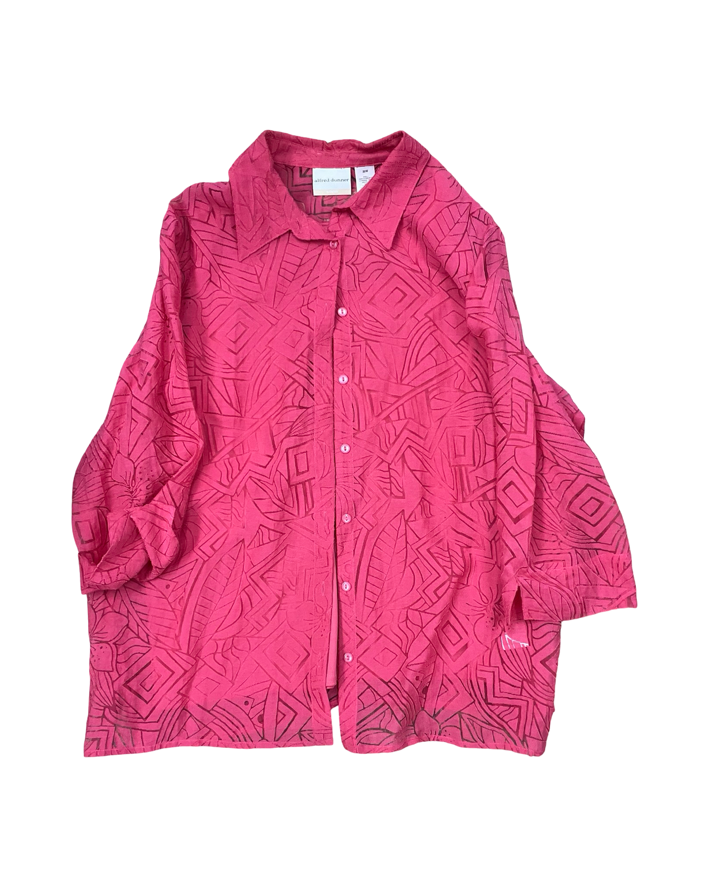 Blouse Ls By Alfred Dunner In Pink, Size:3X