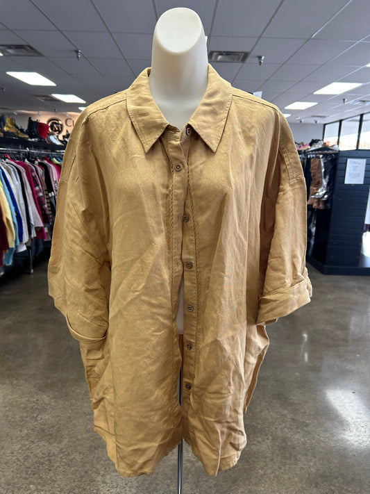 Top Ss By Anthropologie In Tan, Size:Xl