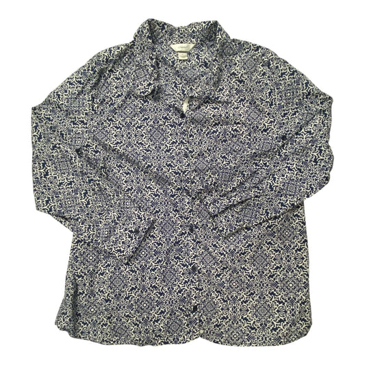 Top Ls By Cj Banks In Blue & White, Size:3X