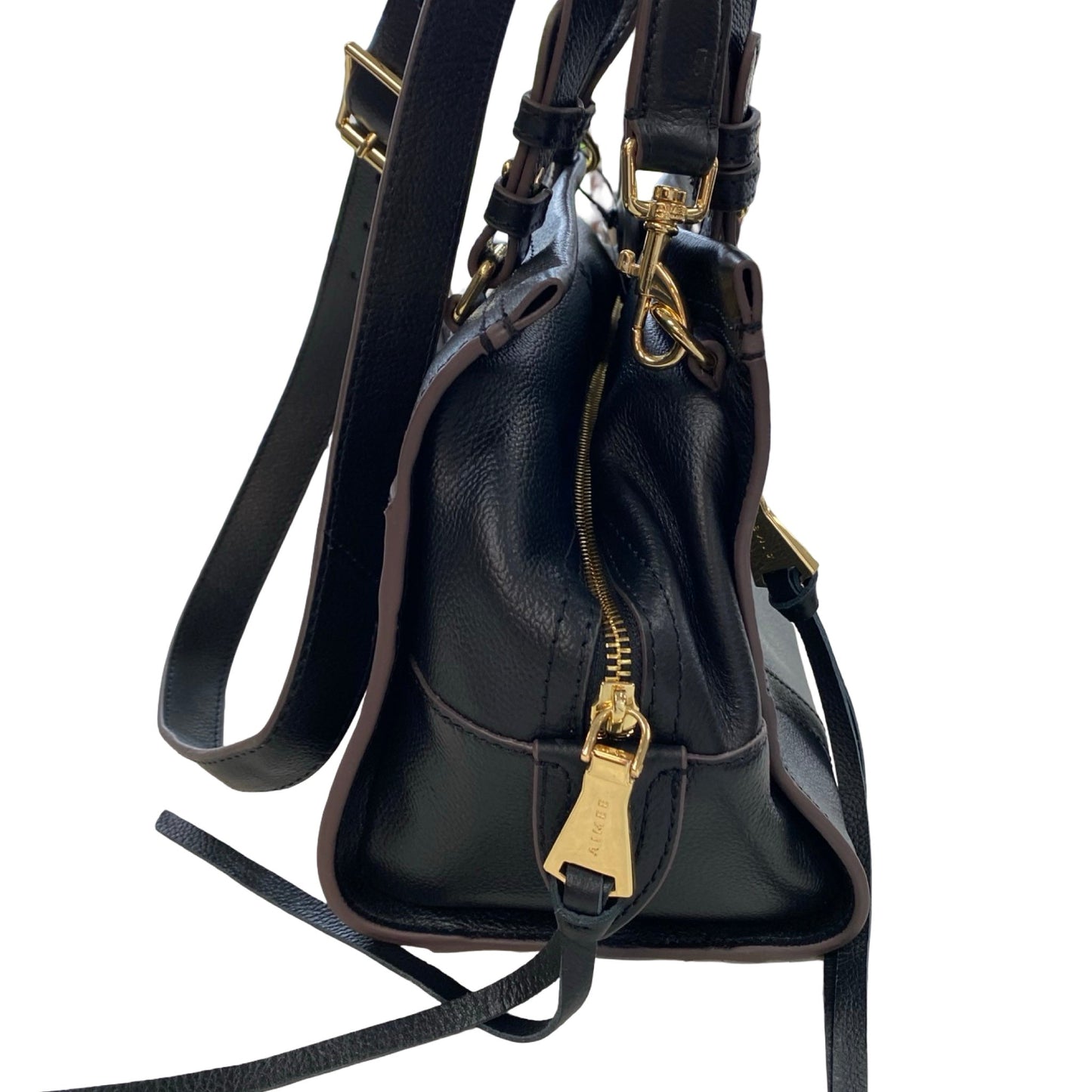 Handbag Leather By Aimee Kestenberg In Black, Size:Medium