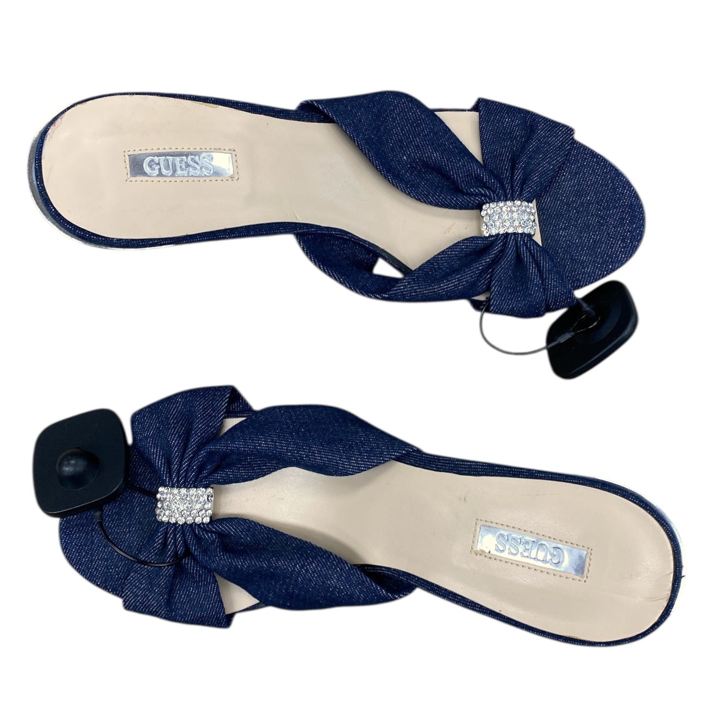 Shoes Heels Wedge By Guess In Blue Denim, Size:9.5