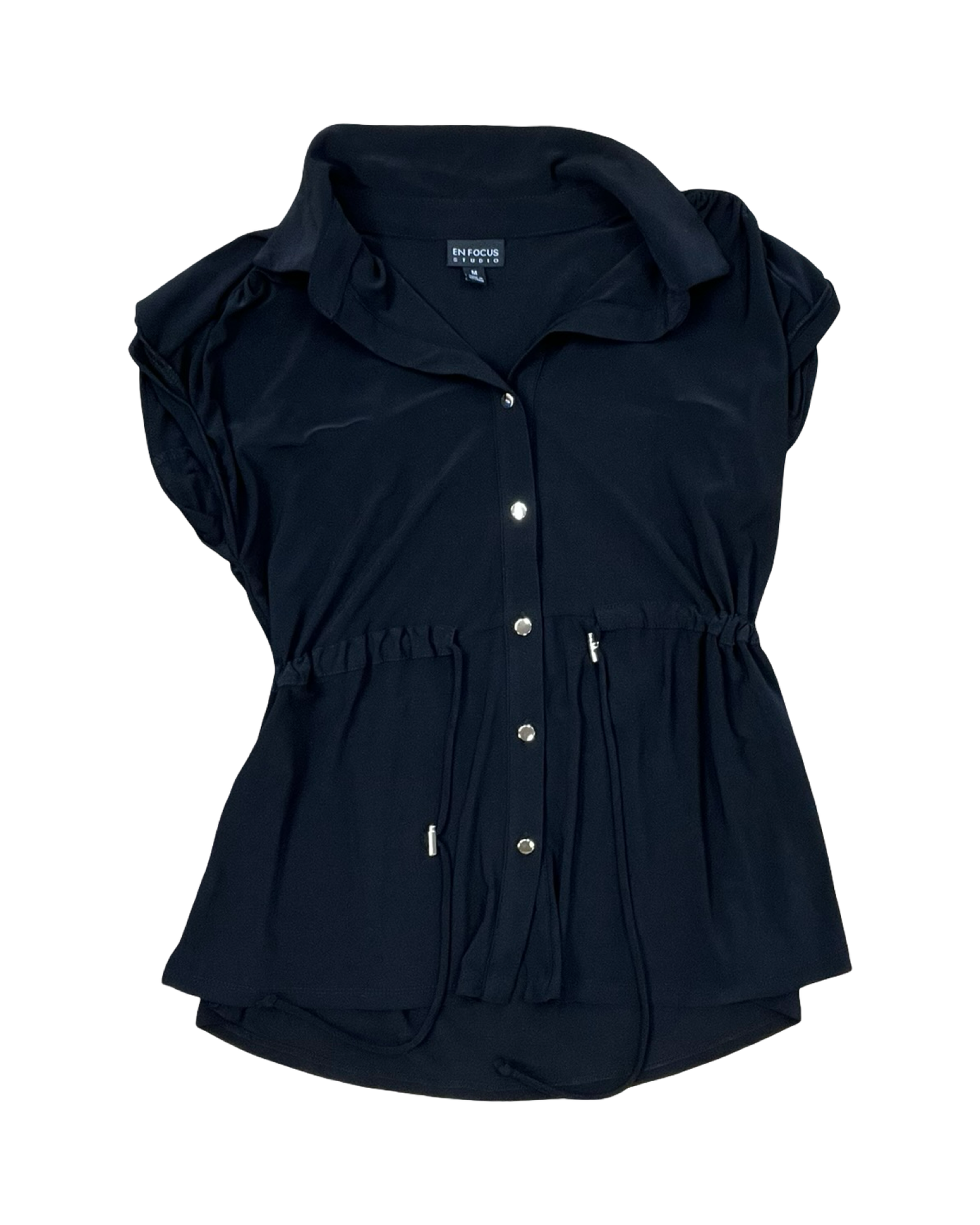 Top Sleeveless By En Focus In Black, Size:M