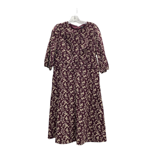 Dress Work By Ann Taylor In Maroon, Size:Lp