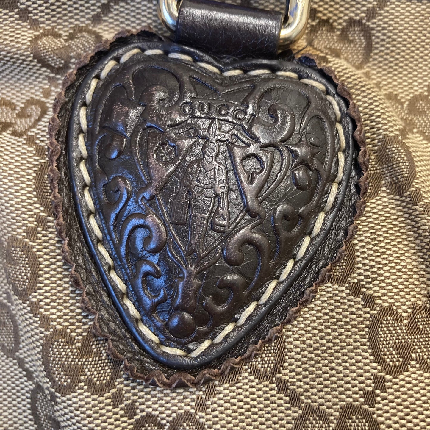 Handbag Luxury Designer By Gucci In Brown & Tan, Size:Medium