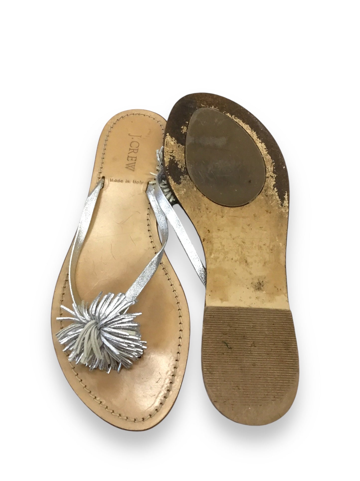 Sandals Flats By J. Crew In Silver, Size: 8