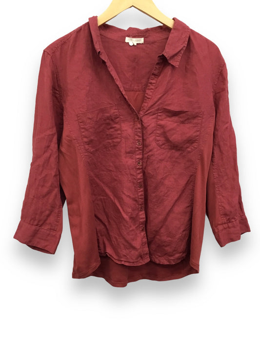 Red Top Long Sleeve Eileen Fisher, Size L