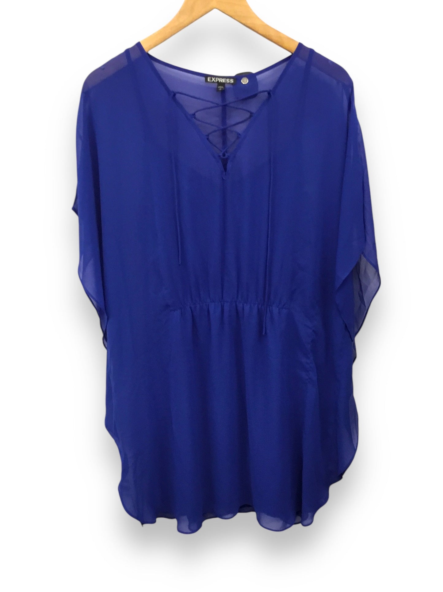 Dress Casual Short By Express In Blue, Size: L