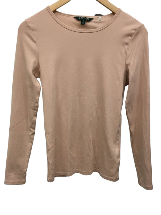 Peach Top Long Sleeve Basic Lauren By Ralph Lauren, Size M