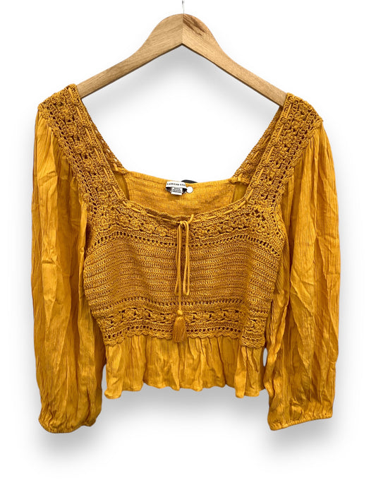 Top Long Sleeve By American Eagle In Yellow, Size: M